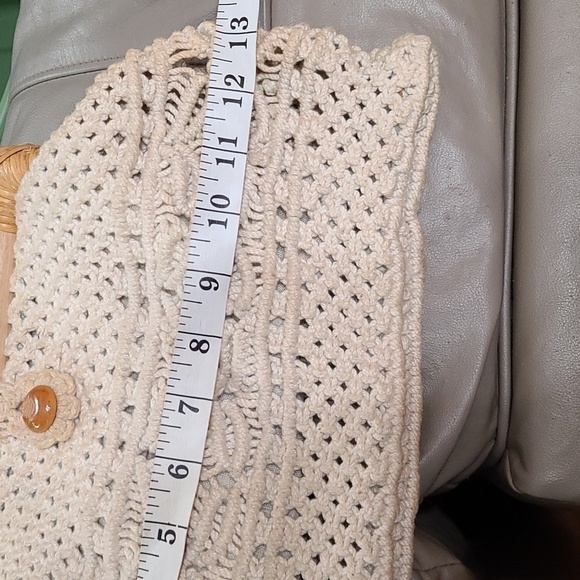 VTG Mister Ernest Woven Macrame Clutch Purse Wood Frame Top Button Latch GUC - Picture 11 of 11